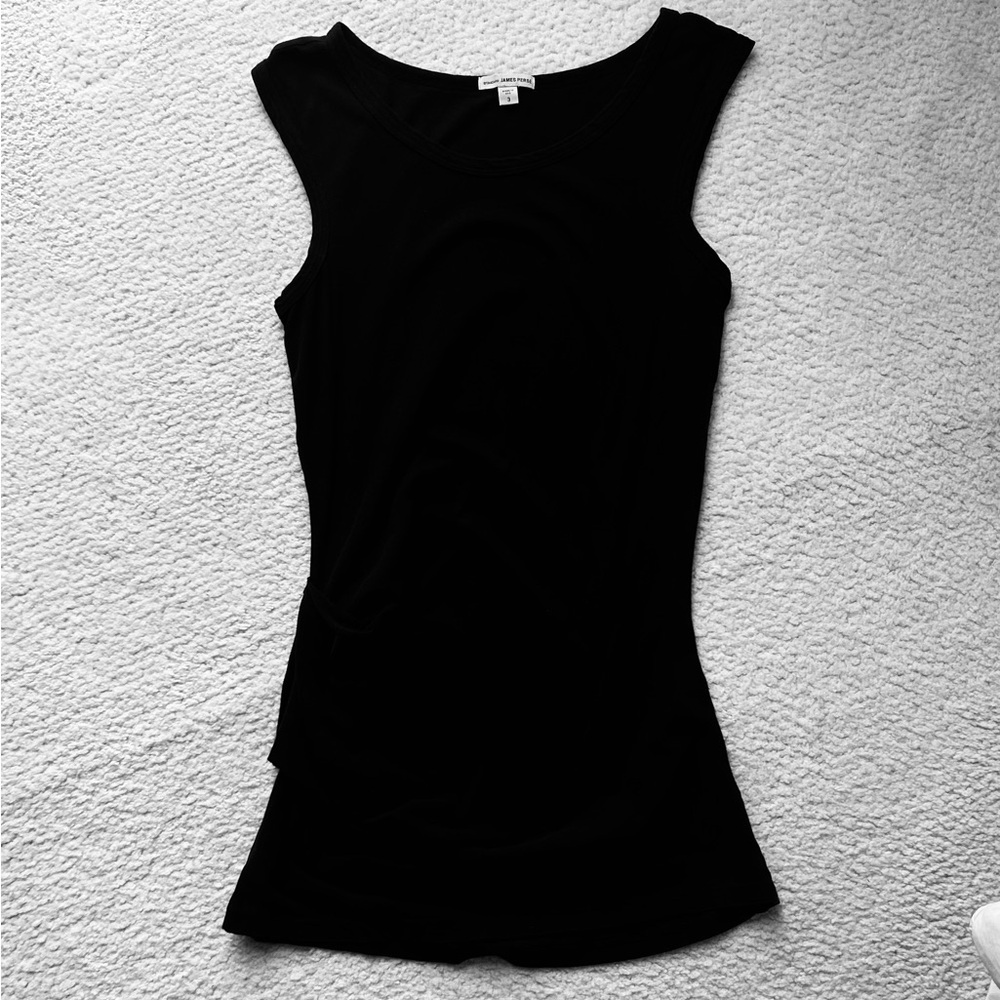 James Perse Black Ruched Side Tank | Size 3